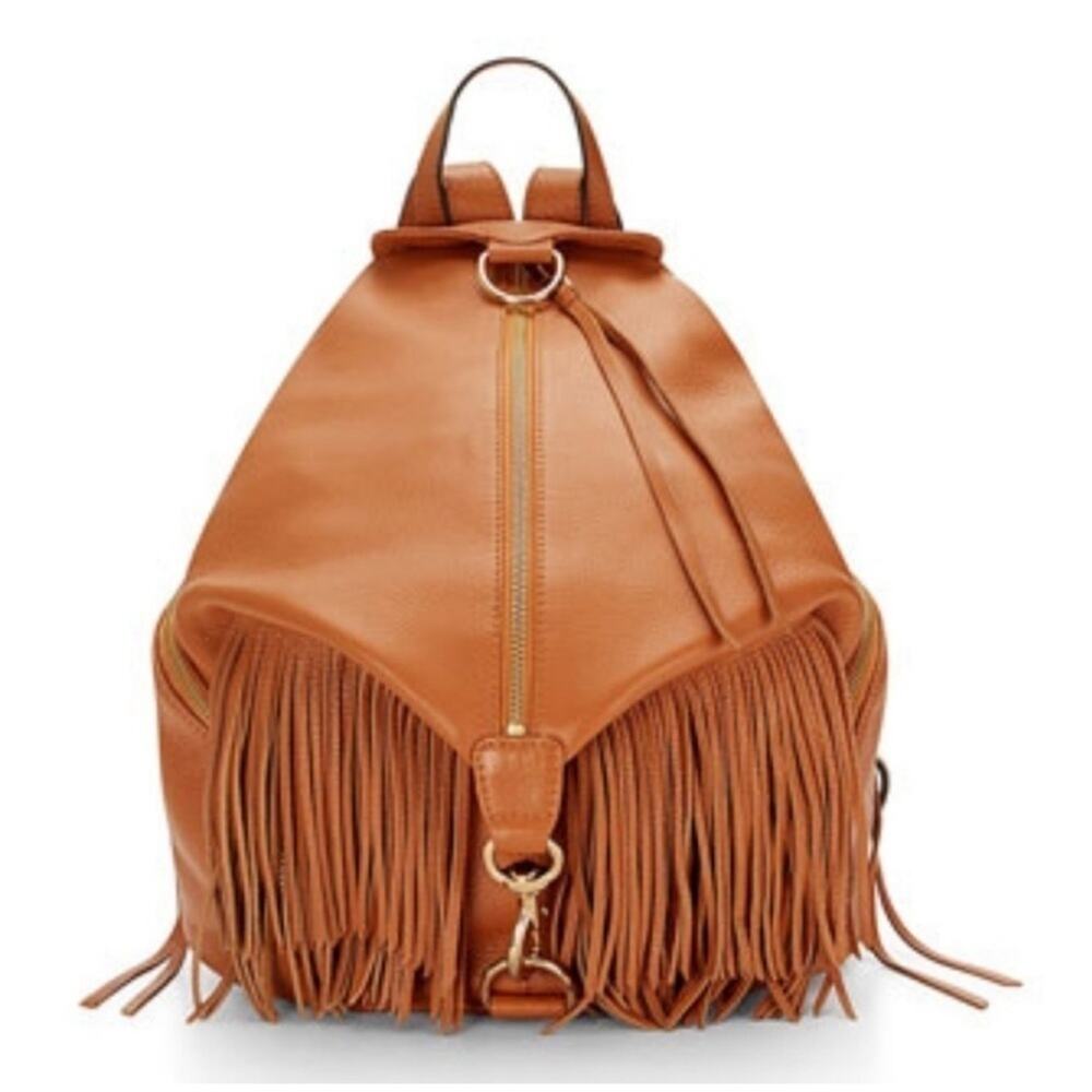 RARE Rebecca Minkoff Julian Fringe Leather backpack Bag in EUC